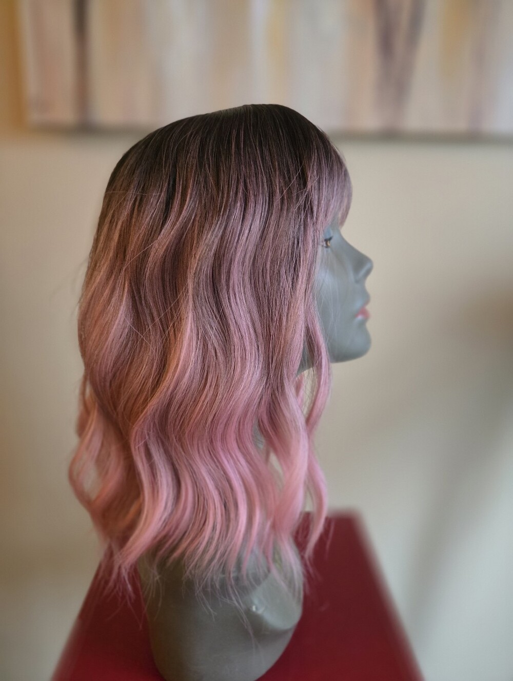 Pink Wavy Ombre Wig 16" NEW
